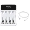 Ładowarka do akumulatorków aa aaa usb c lcd 4 sloty szybkie ładowanie-5907451391303