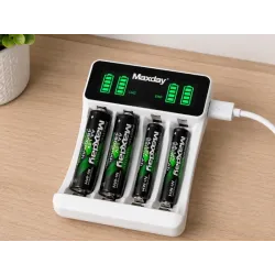 Ładowarka do akumulatorków aa aaa usb c lcd 4 sloty szybkie ładowanie-5907451391303