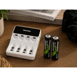 Ładowarka do akumulatorków aa aaa usb c lcd 4 sloty szybkie ładowanie-5907451391303