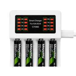 Ładowarka do akumulatorków paluszków AA AAA usb c lcd szybkie ładowanie-5907451391297