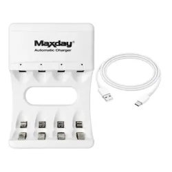 Ładowarka do akumulatorków AA AAA usb-c led 4 sloty szybkie ładowanie-5907451391280