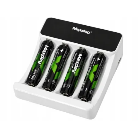 Ładowarka do akumulatorków AA AAA lcd + 4 akumulatorki AAA kabel USB-5907451391266