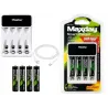 Ładowarka do akumulatorków AA AAA lcd + 4 akumulatorki AAA kabel USB-5907451391266