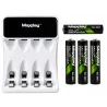 Ładowarka do akumulatorków AA AAA lcd + 4 akumulatorki AAA kabel USB-5907451391266