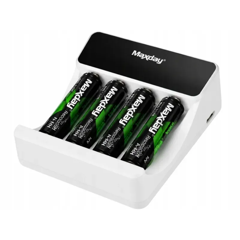 Ładowarka do akumulatorków AA AAA lcd + 4 akumulatorki AA kabel usb-c-5907451391259
