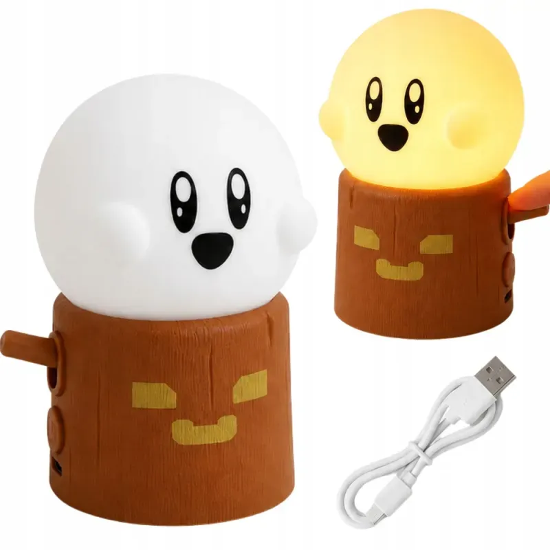 Lampka nocna duszek led usb-c pieniek drzewa świeczka 2 tryby rgb-5907451381694