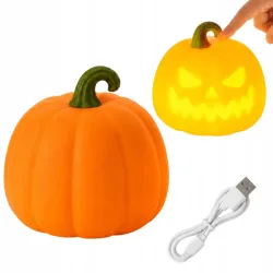 Lampka nocna biurkowa dynia halloween dekoracja timer akumulatorowa-5907451381663