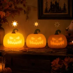 Lampka nocna biurkowa dynia halloween dekoracja timer akumulatorowa-5907451381663