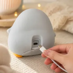 Lampka nocna pingwin led dla dzieci miękka dotykowa silikonowa usb-c-5907451381656
