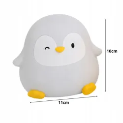 Lampka nocna pingwin led dla dzieci miękka dotykowa silikonowa usb-c-5907451381656