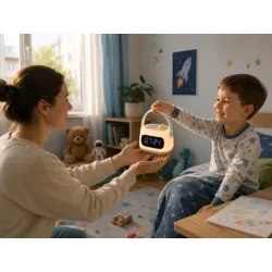 Lampka nocna led zegar cyfrowy budzik timer akumulatorowa regulacja-5907451381649