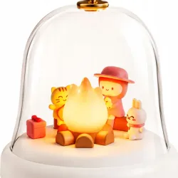 Lampka nocna świąteczna led ognisko pod kopułą pozytywka dekoracja-5907451381632