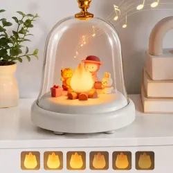 Lampka nocna świąteczna led ognisko pod kopułą pozytywka dekoracja-5907451381632