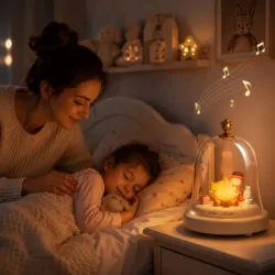 Lampka nocna świąteczna led ognisko pod kopułą pozytywka dekoracja-5907451381632