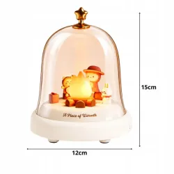 Lampka nocna świąteczna led ognisko pod kopułą pozytywka dekoracja-5907451381632