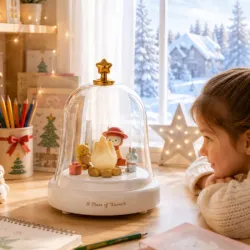 Lampka nocna świąteczna led ognisko pod kopułą pozytywka dekoracja-5907451381632
