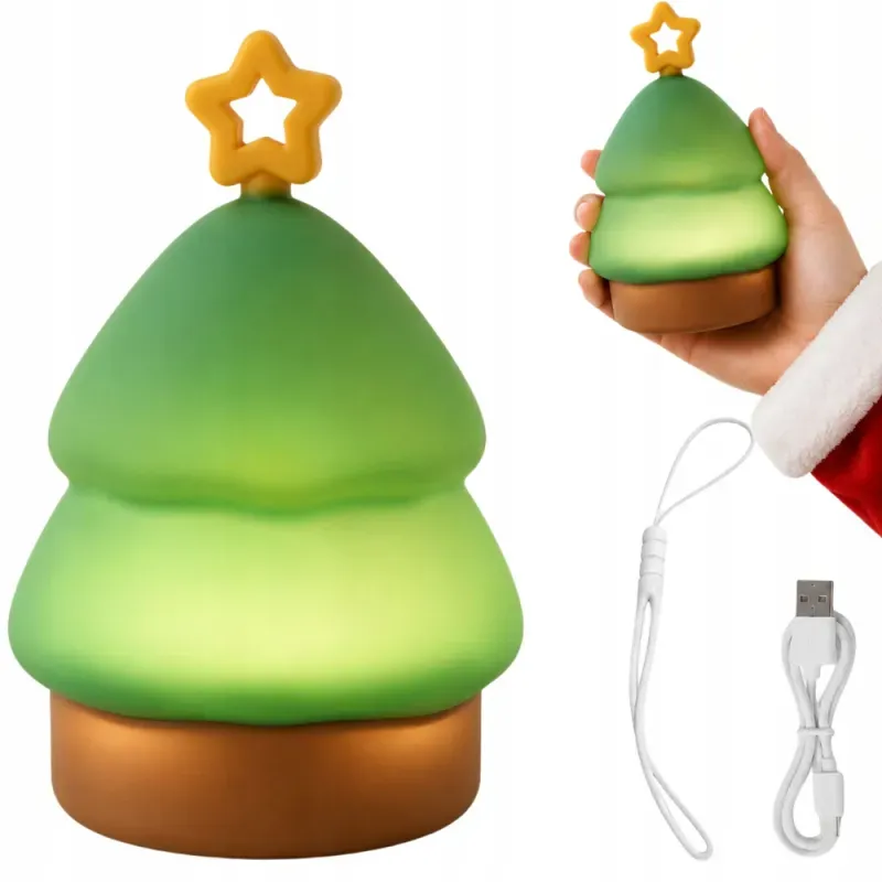 Lampka led choinka świąteczna silikon usb 3 tryby do zawieszenia dekoracja-5907451381625