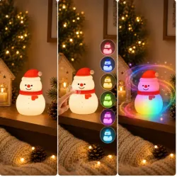 Lampka led bałwanek świąteczna silikon usb 3 tryby do zawieszenia dekoracja-5907451381618