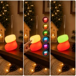 Lampka led skarpeta świąteczna silikon usb 3 tryby do zawieszenia dekoracja-5907451381601