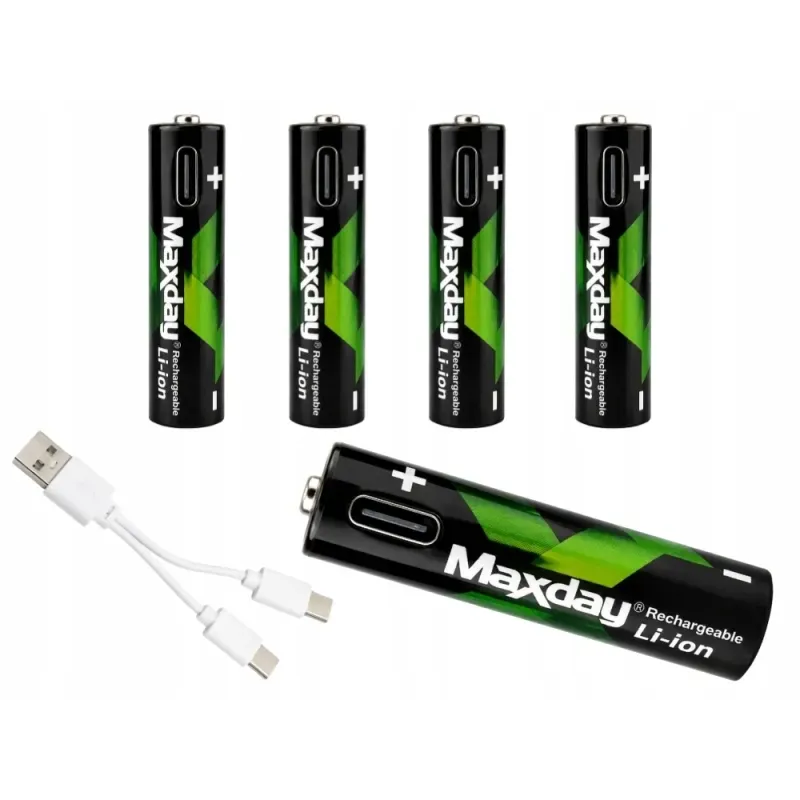 Akumulatorki baterie paluszki AAA li-ion 1,5v 660mwh 4 szt ładowane usb-c-5907451391211