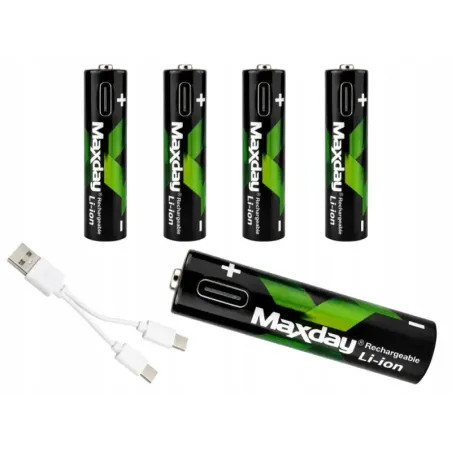 Akumulatorki baterie paluszki AAA li-ion 1,5v 660mwh 4 szt ładowane usb-c-5907451391211