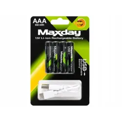 Akumulatorki baterie paluszki AAA li-ion 1,5v 660mwh 4 szt ładowane usb-c-5907451391211