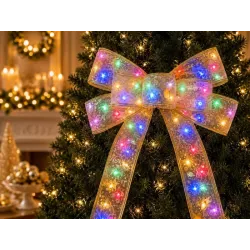 Świecąca wstążka led na choinkę 4m żółta dekoracja świąteczna 40 led-5907451382288