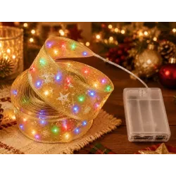 Świecąca wstążka led na choinkę 4m żółta dekoracja świąteczna 40 led-5907451382288