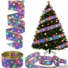 Świecąca wstążka led na choinkę 4m fioletowa dekoracja świąteczna 40 led-5907451382271