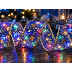 Świecąca wstążka led na choinkę 4m fioletowa dekoracja świąteczna 40 led-5907451382271