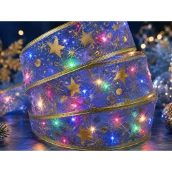 Świecąca wstążka led na choinkę 4m fioletowa dekoracja świąteczna 40 led-5907451382271