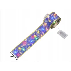 Świecąca wstążka led na choinkę 4m fioletowa dekoracja świąteczna 40 led-5907451382271
