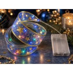 Świecąca wstążka led na choinkę 4m fioletowa dekoracja świąteczna 40 led-5907451382271