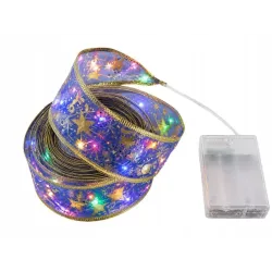 Świecąca wstążka led na choinkę 4m fioletowa dekoracja świąteczna 40 led-5907451382271