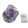 Świecąca wstążka led na choinkę 4m fioletowa dekoracja świąteczna 40 led-5907451382271