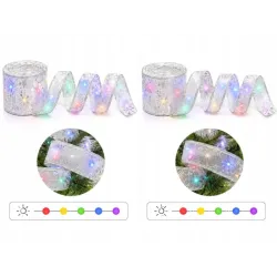 Świecąca wstążka led na choinkę 4m biała dekoracja świąteczna 40 led-5907451382257