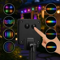 Lampki solarne ogrodowe led wąż 7m 50 led multikolor 8 trybów-5907451384718