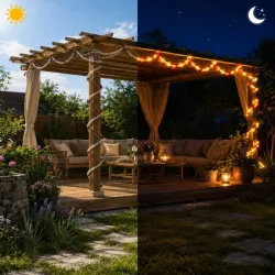 Lampki solarne ogrodowe led wąż 7m 50 led multikolor 8 trybów-5907451384718