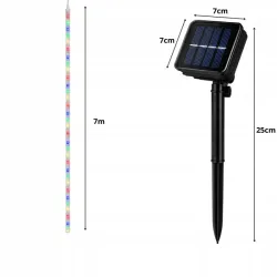 Lampki solarne ogrodowe led wąż 7m 50 led multikolor 8 trybów-5907451384718