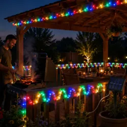 Lampki solarne ogrodowe led wąż 7m 50 led multikolor 8 trybów-5907451384718