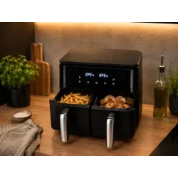 Frytkownica beztłuszczowa air fryer 15l 2400w podwójna dwukomorowa-5907451381557