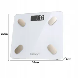 Waga łazienkowa elektroniczna 180kg biała szklana analityczna slim fit-5907451391594