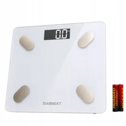 Waga łazienkowa elektroniczna 180kg biała szklana analityczna slim fit-5907451391594