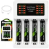 Ładowarka do akumulatorków aa aaa led + 4 akumulatorki aaa kabel usb-c-5907451391242