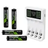 Ładowarka do akumulatorków aa aaa led + 4 akumulatorki aaa kabel usb-c-5907451391242