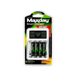 Ładowarka do akumulatorków aa aaa led + 4 akumulatorki aaa kabel usb-c-5907451391242