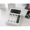 Ładowarka do akumulatorków aa aaa led + 4 akumulatorki aa kabel usb-c-5907451391235