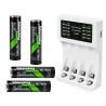 Ładowarka do akumulatorków aa aaa led + 4 akumulatorki aa kabel usb-c-5907451391235