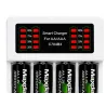 Ładowarka do akumulatorków aa aaa led + 4 akumulatorki aa kabel usb-c-5907451391235