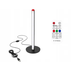 Lampa podłogowa led rgb 50cm sterowana pilotem czarna usb 7 kolorów-5907451381762
